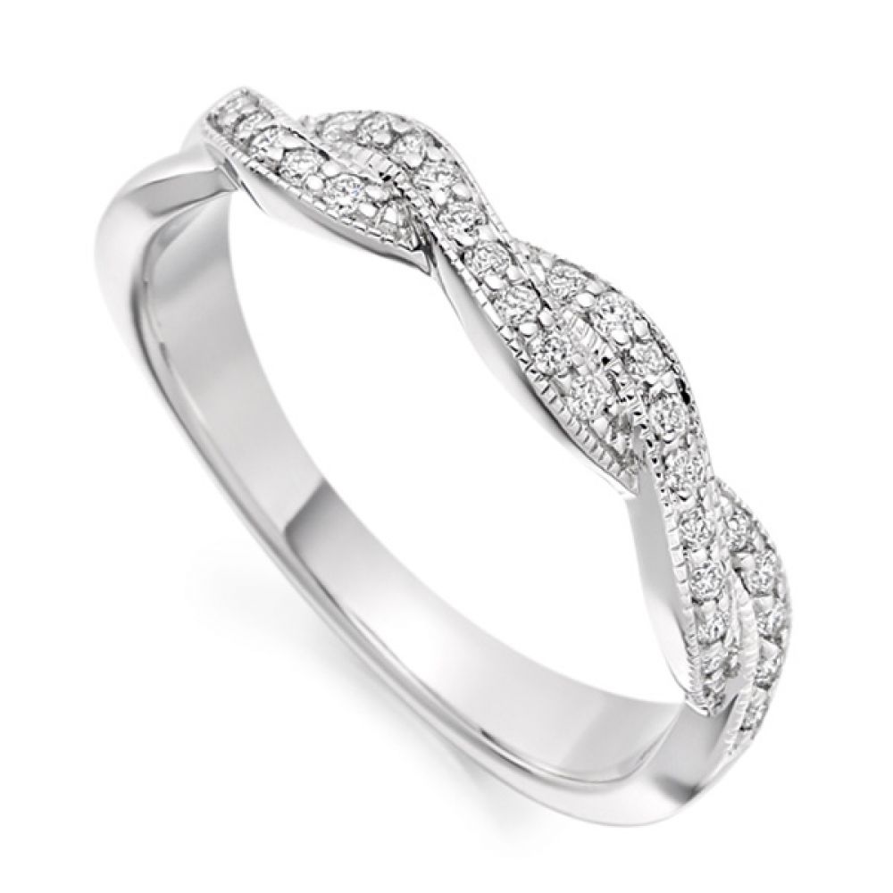 Vintage Diamond Ribbon Twist Ring Vintage Diamond Ribbon Twist Ring