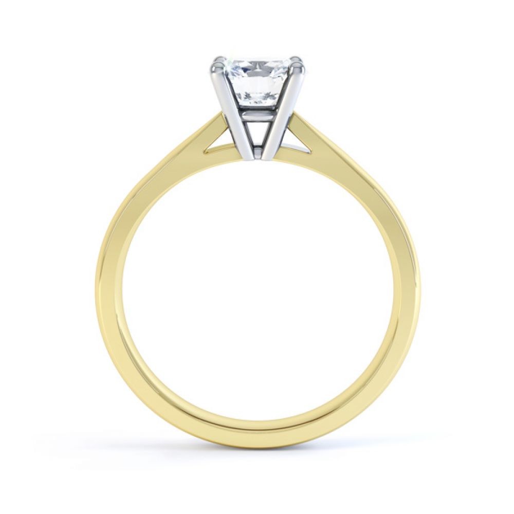 Harmony four claw solitaire engagement ring side view yellow gold