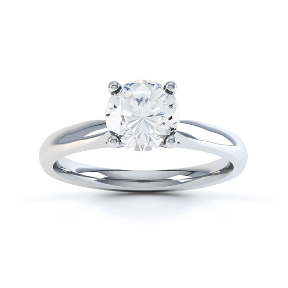 Harmony 4 claw solitaire diamond engagement ring white gold top view