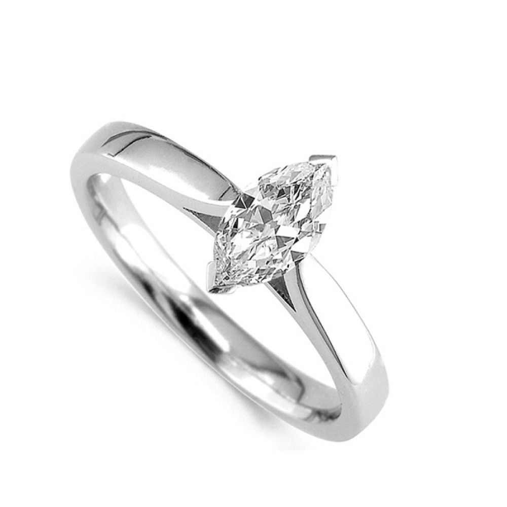 Lucca - Two Claw Marquise Diamond Solitaire