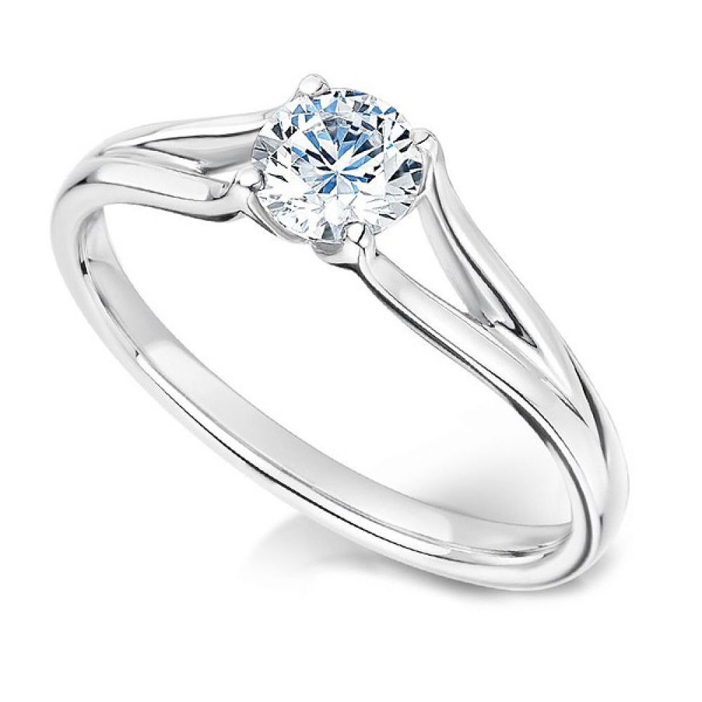 Double Shoulder Diamond Engagement Ring