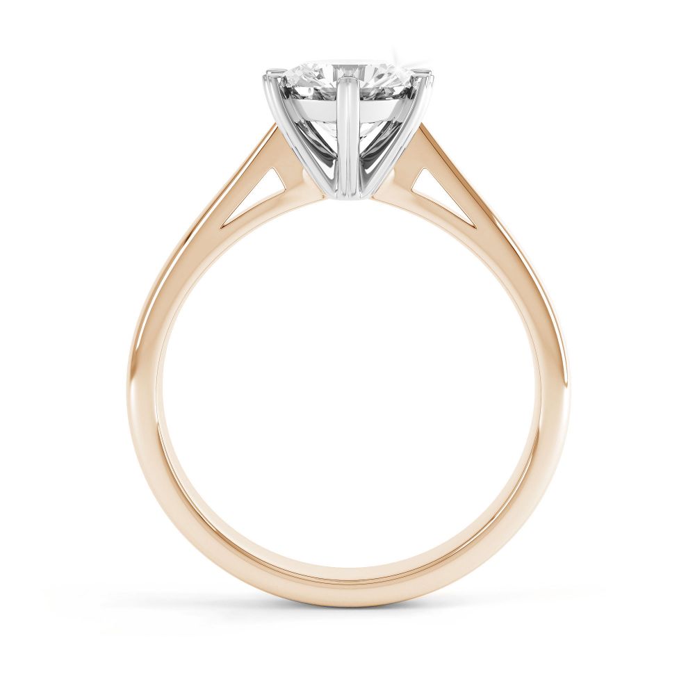 Venus engagement ring side view rose gold