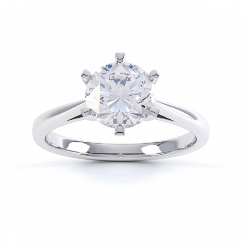 Venus engagement ring top view white gold