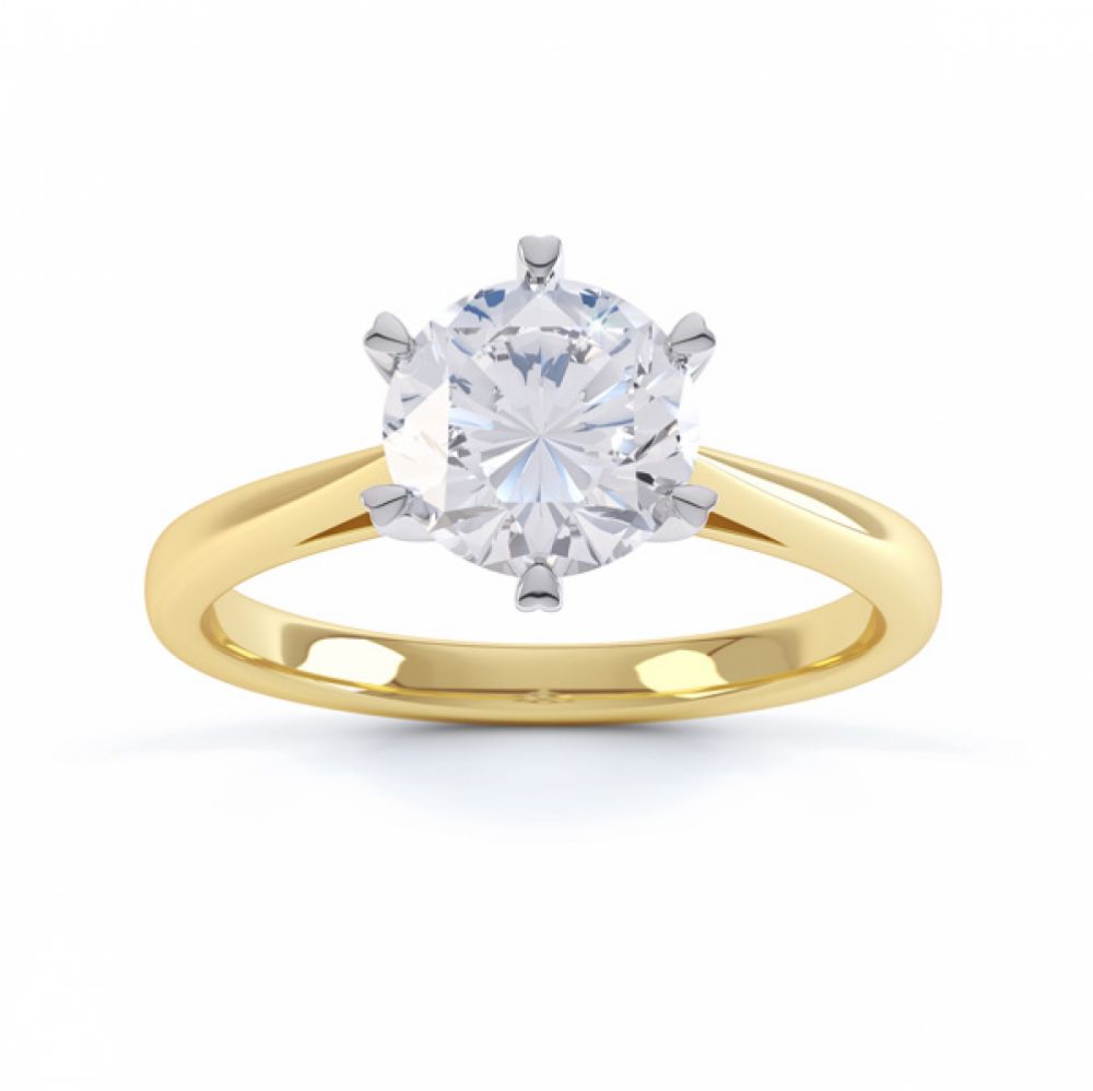 Venus engagement ring top view yellow gold