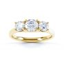 Brooklyn - Modern 3 stone diamond engagement ring top view yellow gold Brooklyn - Modern 3 stone diamond engagement ring top view yellow gold