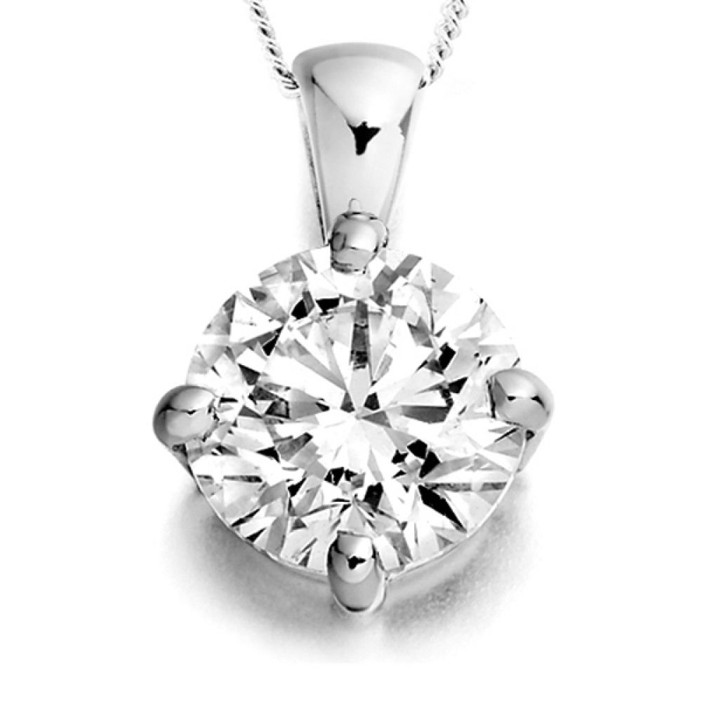 Compass Set Round Brilliant cut Diamond Solitaire Pendant