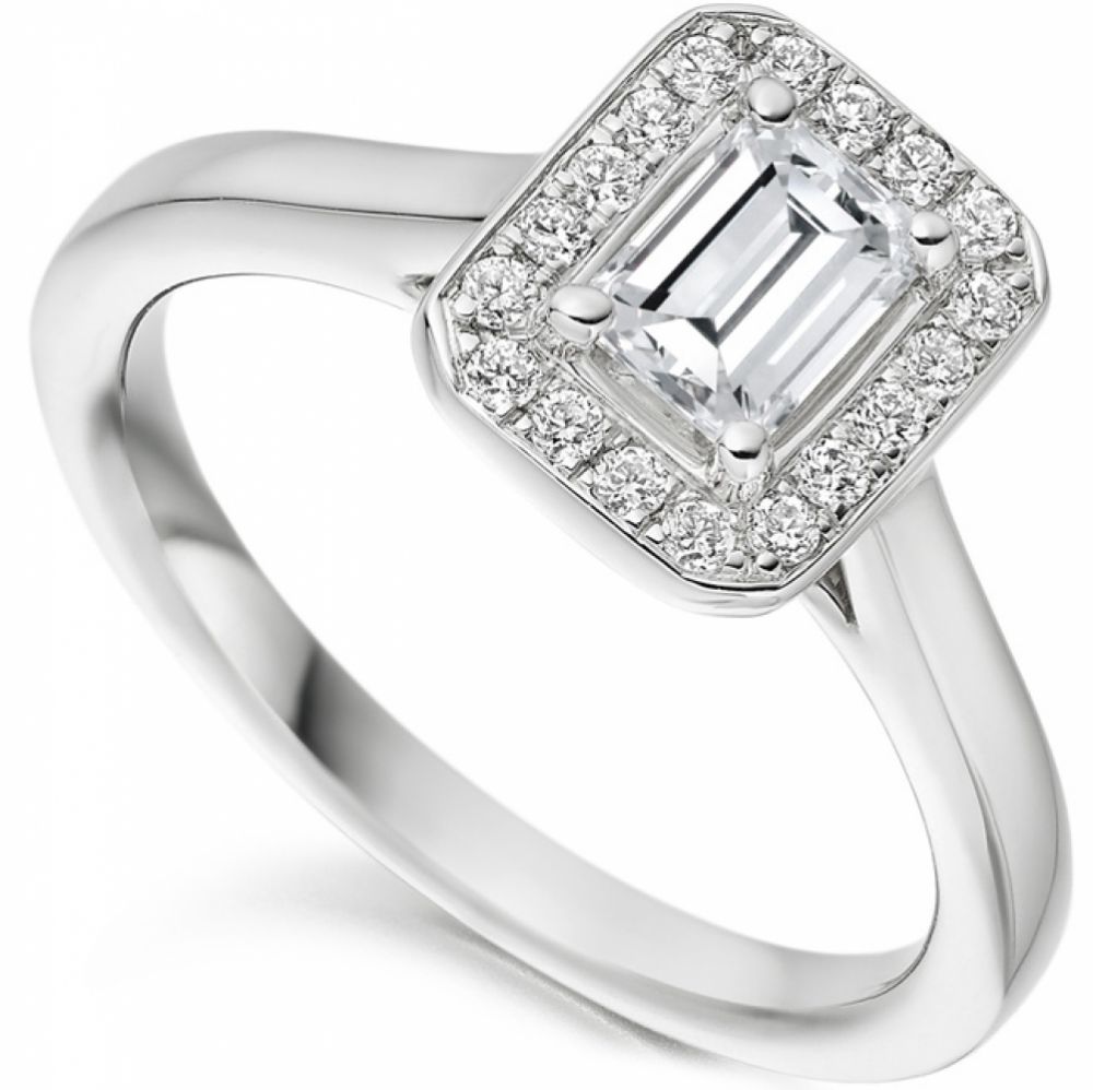 Emerald Diamond Halo Engagement Ring Emerald Diamond Halo Engagement Ring