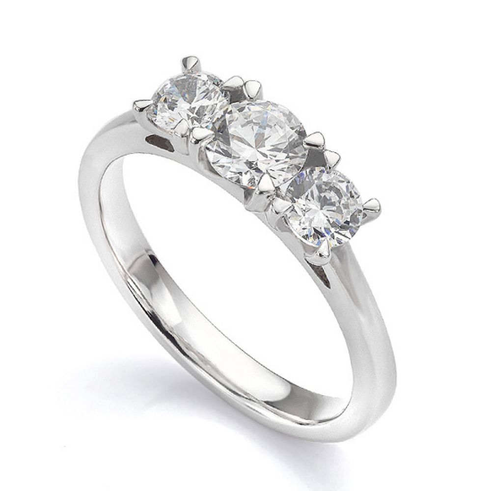 Ciel - Three Stone Diamond Engagement Ring