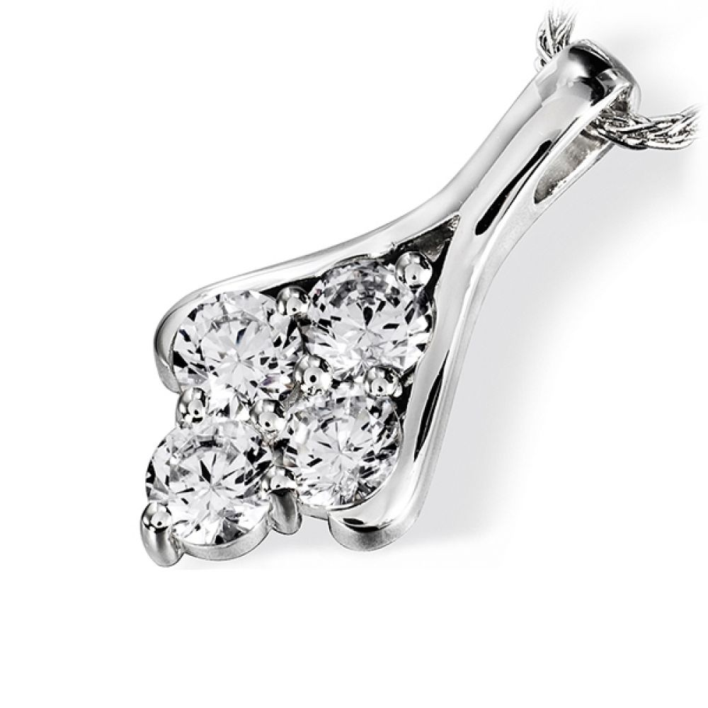 Four Diamond Drop Style Pendant