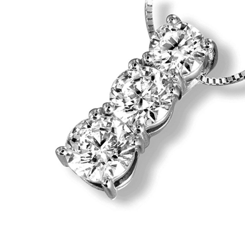 Graduated Round Brilliant Cut Diamond Slider Pendant