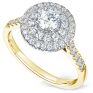 Double halo engagement ring in yellow gold Double halo engagement ring in Platinum