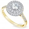 Double halo engagement ring in yellow gold Double halo engagement ring in Platinum