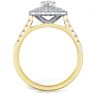 Double halo diamond ring in yellow gold Double halo diamond ring in yellow gold