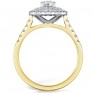 Double halo diamond ring in yellow gold Double halo diamond ring in yellow gold