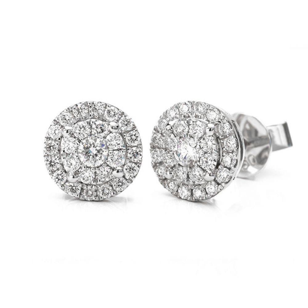 Starla constellation diamond solitaire effect cluster earrings