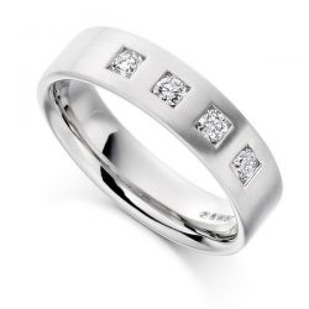 0.30 Carat Men's Four Stone Wedding Ring