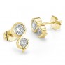 Two stone diamond swirl earrings in 18ct Yellow Gold Two stone diamond swirl earrings in 18ct Yellow Gold