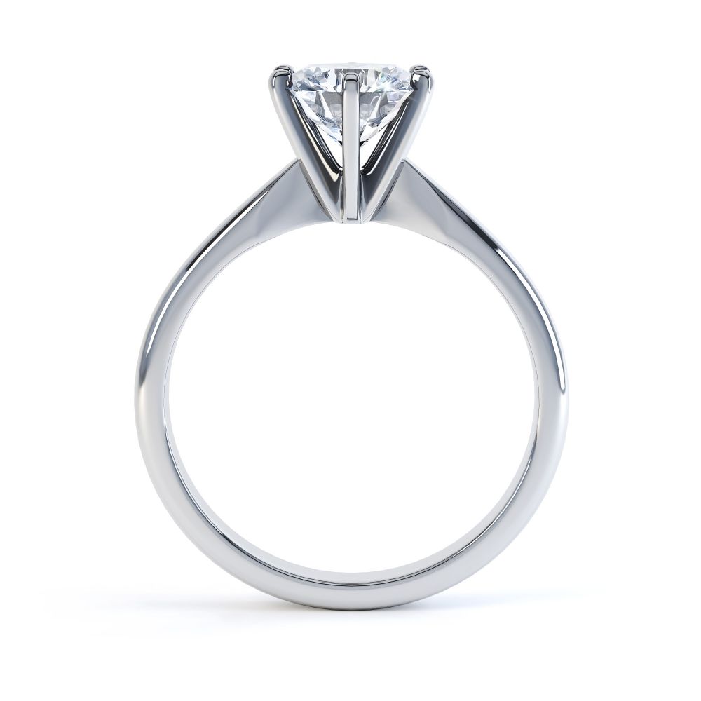 Tiffany style 6 claw solitaire engagement ring white gold