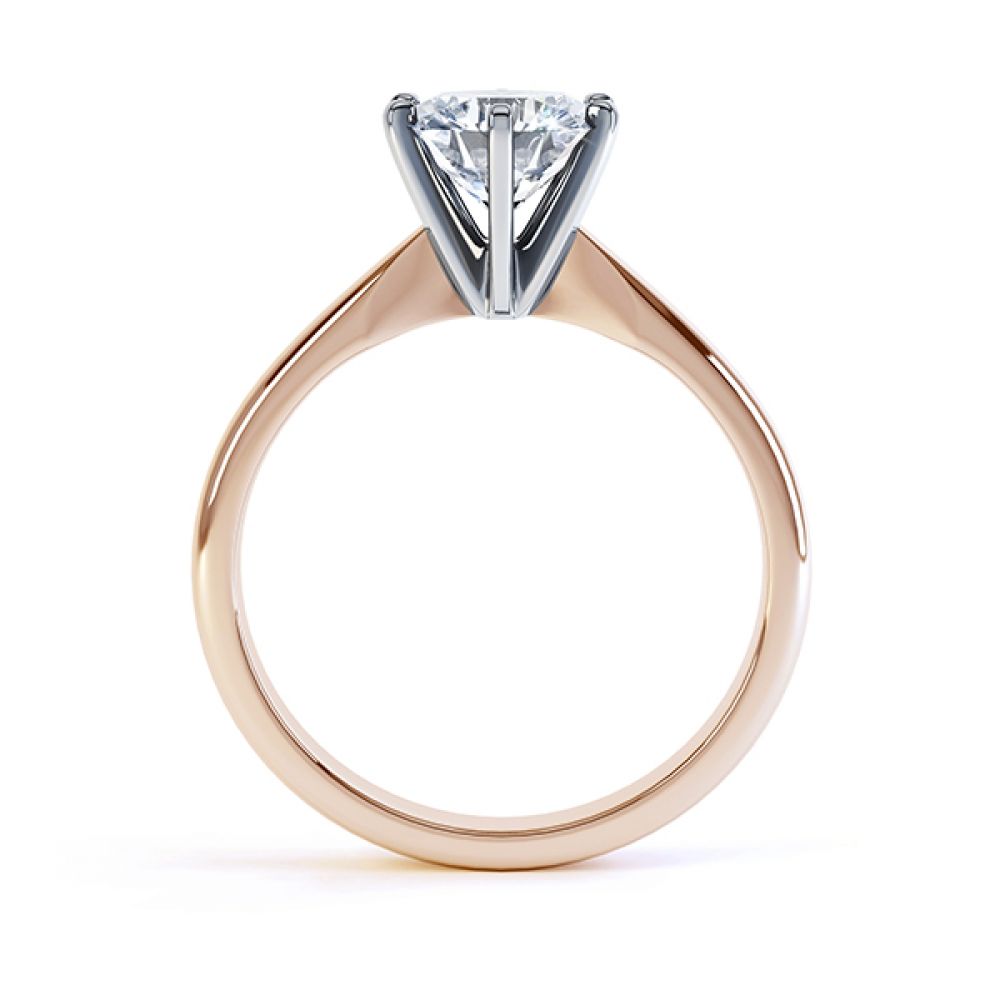 Tiffany style 6 claw solitaire engagement ring rose gold