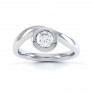 Asymmetrical engagement ring white gold top view Asymmetrical engagement ring white gold top view