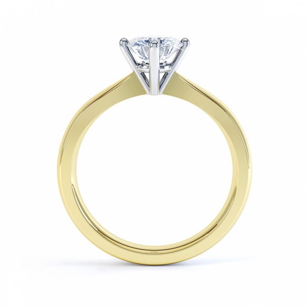 Compass Set Four Claw Round Solitaire Diamond Ring Side View Yellow Gold Compass Set Four Claw Round Solitaire Diamond Ring Side View Yellow Gold