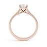 Modern 4 Claw Emerald Cut Diamond Engagement Ring side view rose gold Modern 4 Claw Emerald Cut Diamond Engagement Ring side view rose gold