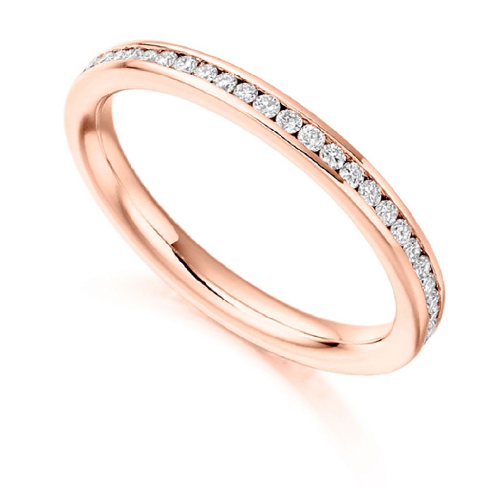 0.41cts Round Diamond Full Eternity Ring Channel Set In Rose Gold