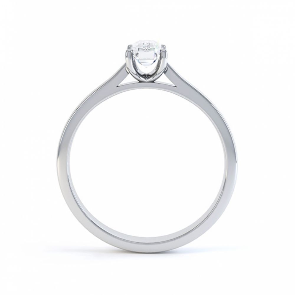 Platinum side view of the emerald cut diamond solitaire engagement ring finesse Platinum side view of the emerald cut diamond solitaire engagement ring finesse