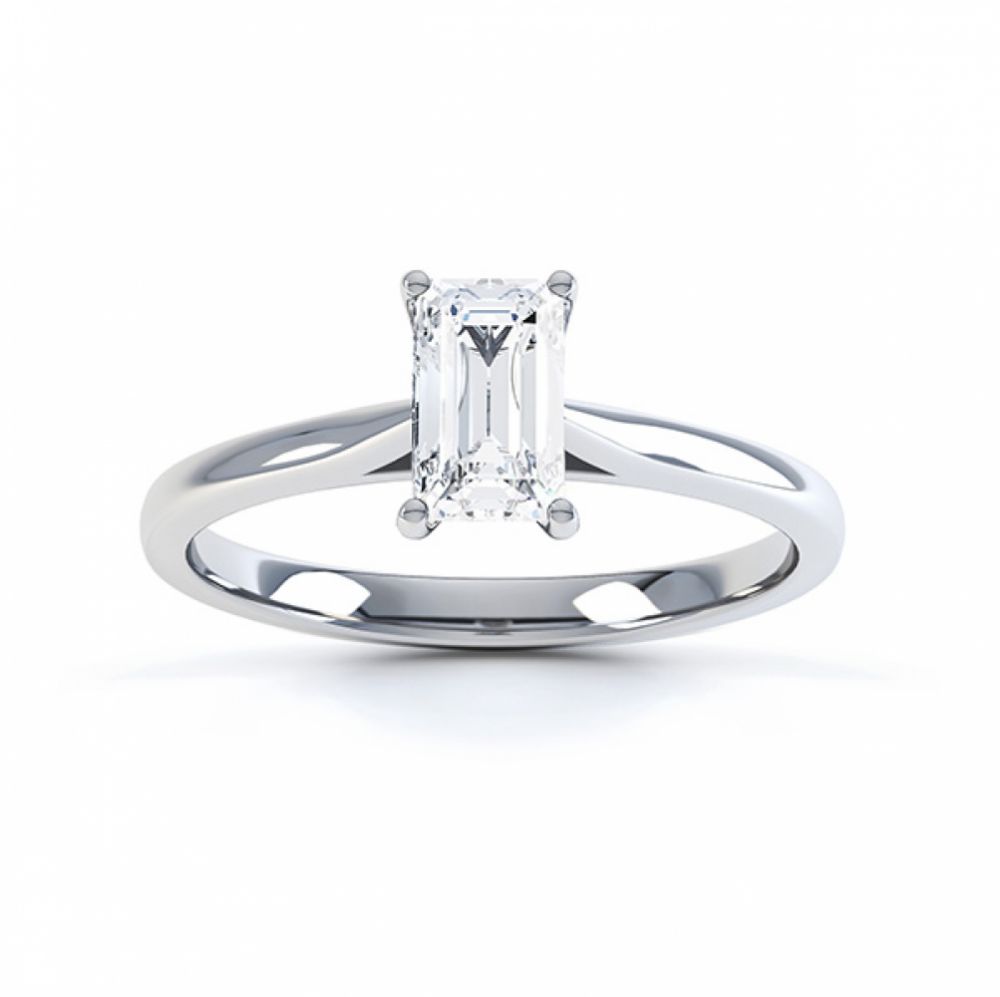 Top view of the diamond solitaire Finesse ring in Palladium