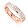 1 Carat Baguette & Princess Half Diamond Eternity Ring In Rose Gold 1 Carat Baguette & Princess Half Diamond Eternity Ring In Rose Gold