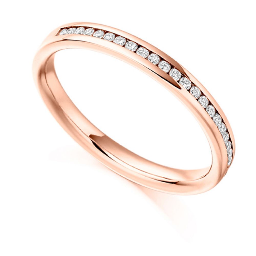 0.15ct Round Diamond Half Eternity Ring In Rose Gold