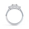 Three stone princess cut diamond engagement ring side view white gold Three stone princess cut diamond engagement ring side view white gold
