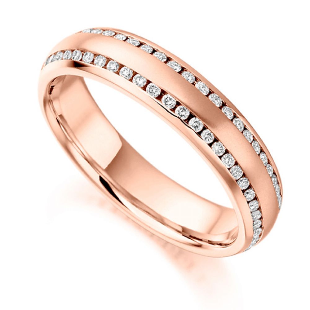 0.50ct Double Edged Channel Set Diamond Eternity Ring In Rose Gold