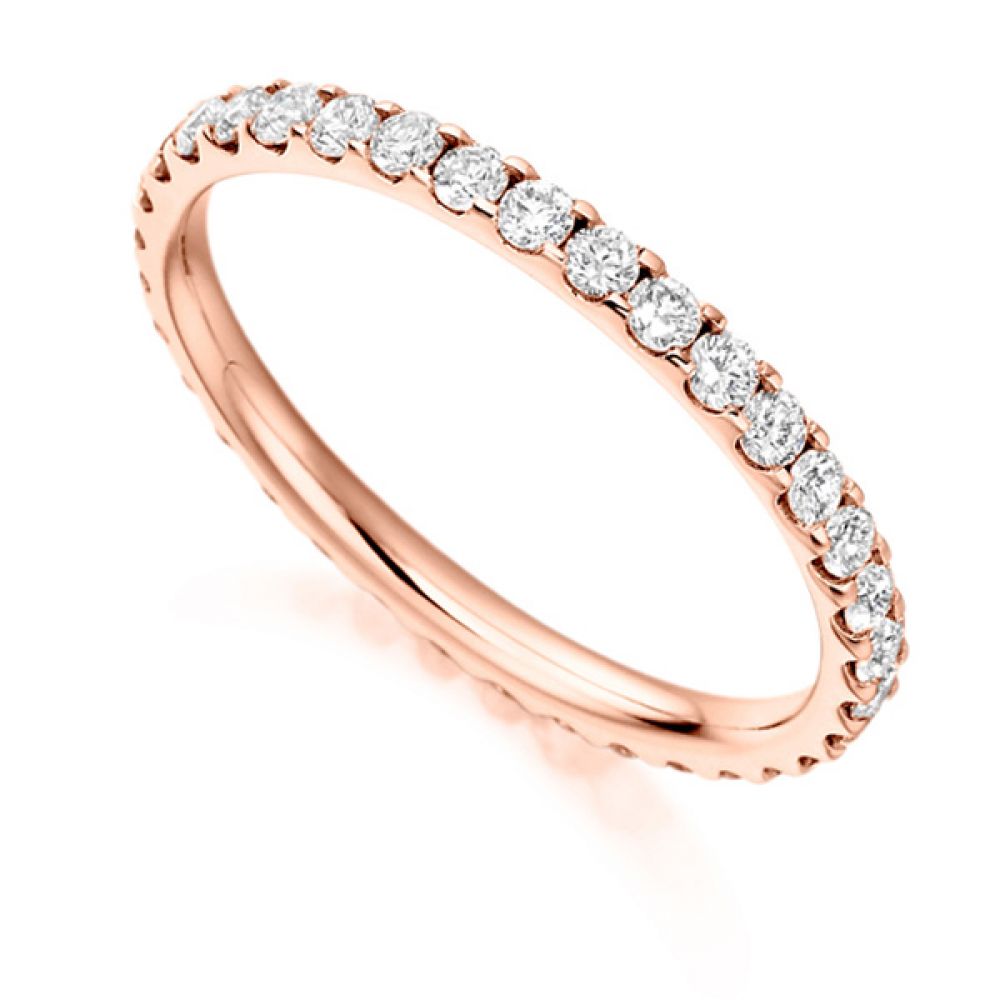 0.75ct Claw Set Full Diamond Eternity Ring In Rose Gold 0.75ct Claw Set Full Diamond Eternity Ring In Rose Gold