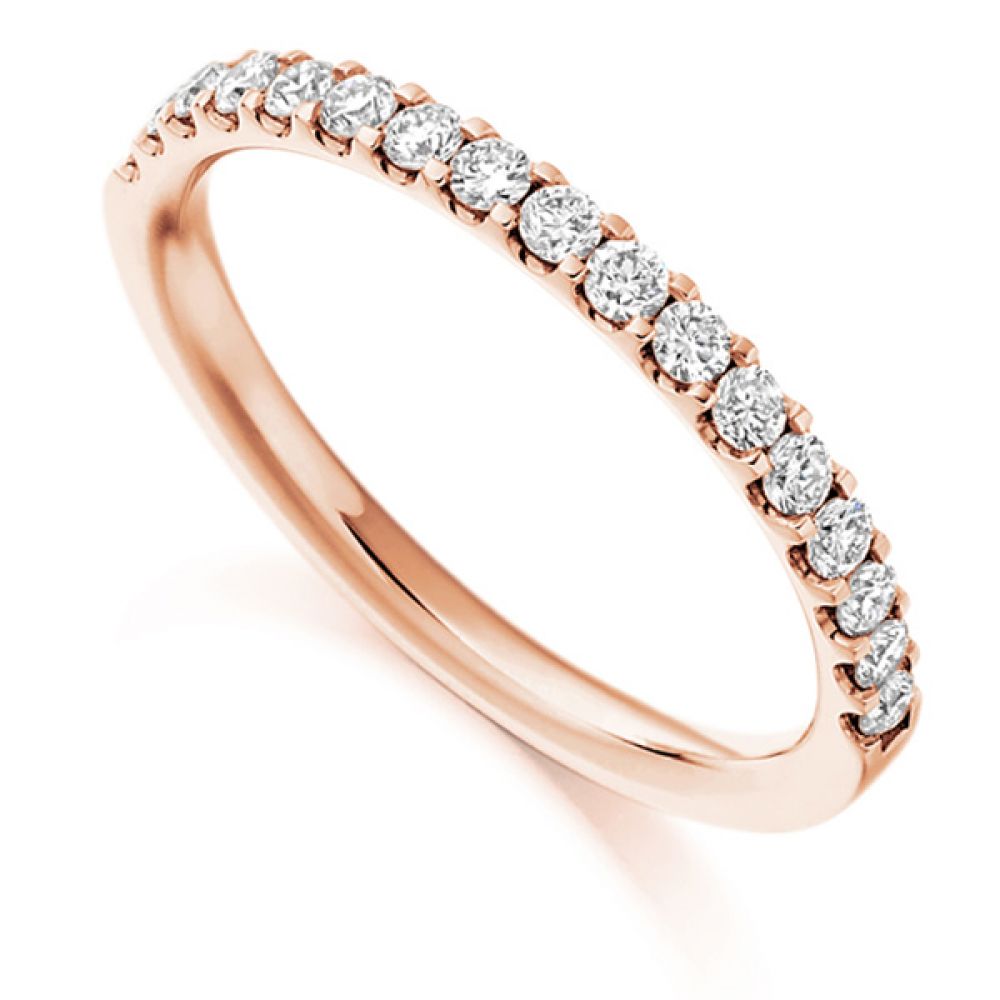 0.33cts Claw Set Half Diamond Eternity Ring In Rose Gold