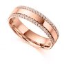 0.55cts Double Pavé Edge Full Diamond Eternity Ring In Rose Gold 0.55cts Double Pavé Edge Full Diamond Eternity Ring In Rose Gold