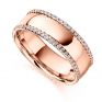 0.55cts Wide 6.8mm Diamond Edged Full Eternity Ring In Rose Gold 0.55cts Wide 6.8mm Diamond Edged Full Eternity Ring In Rose Gold