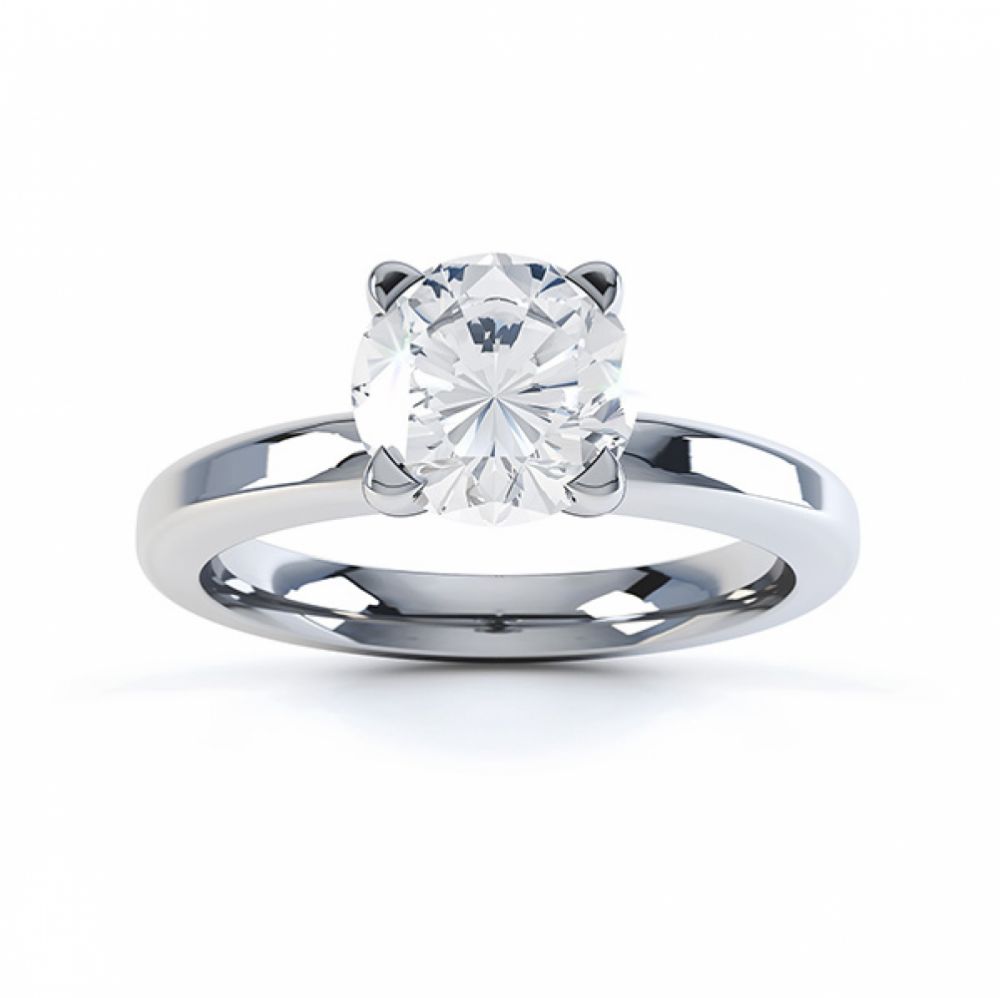 Top view of the swan 4 claw solitaire engagement ring white gold