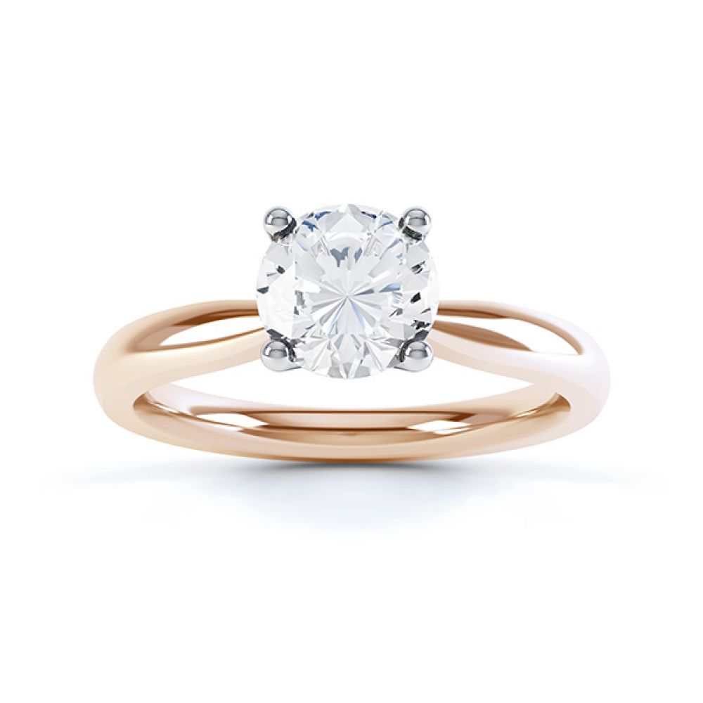 Ella engagement ring R1D004 top view in rose gold