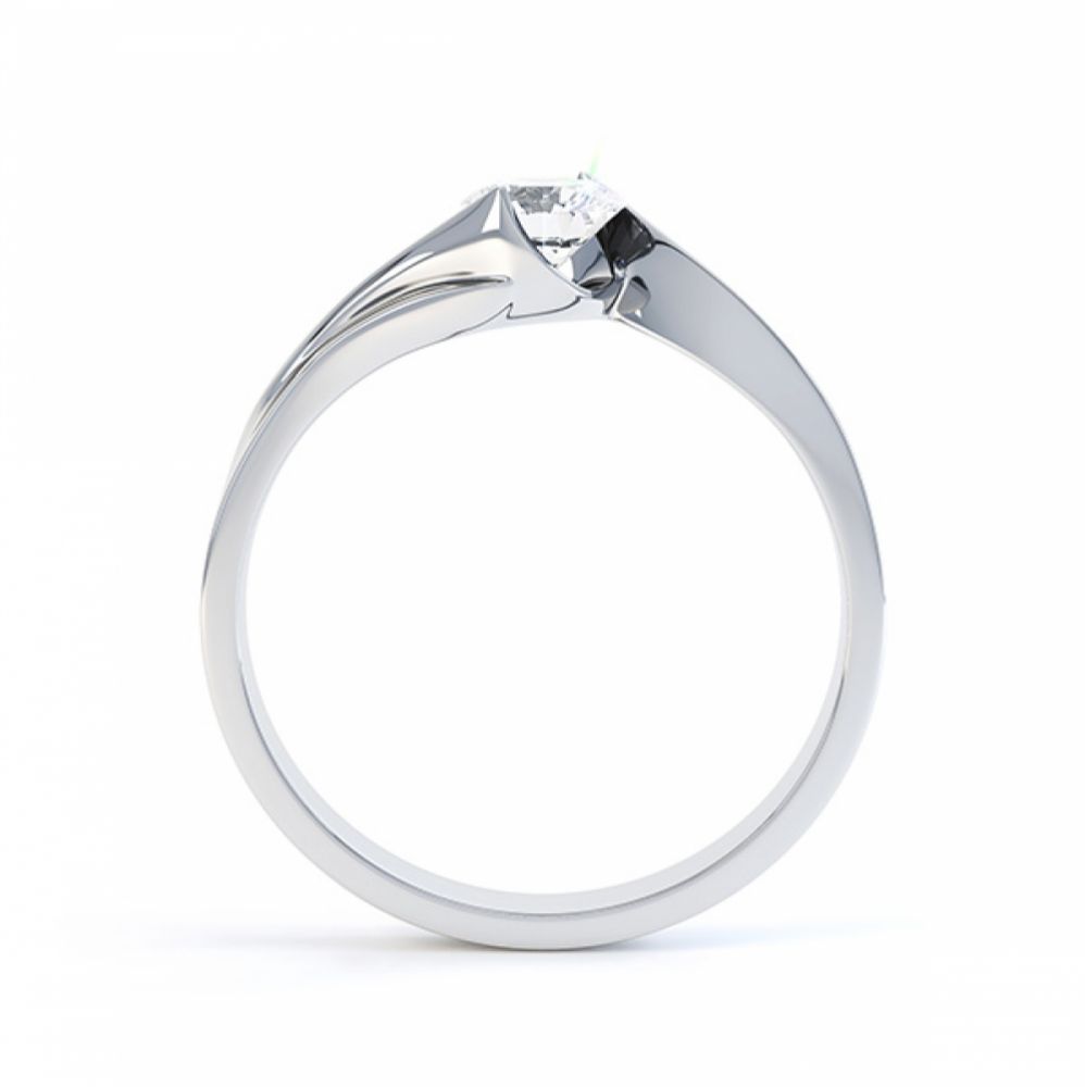 Unity engagement ring side view in white gold