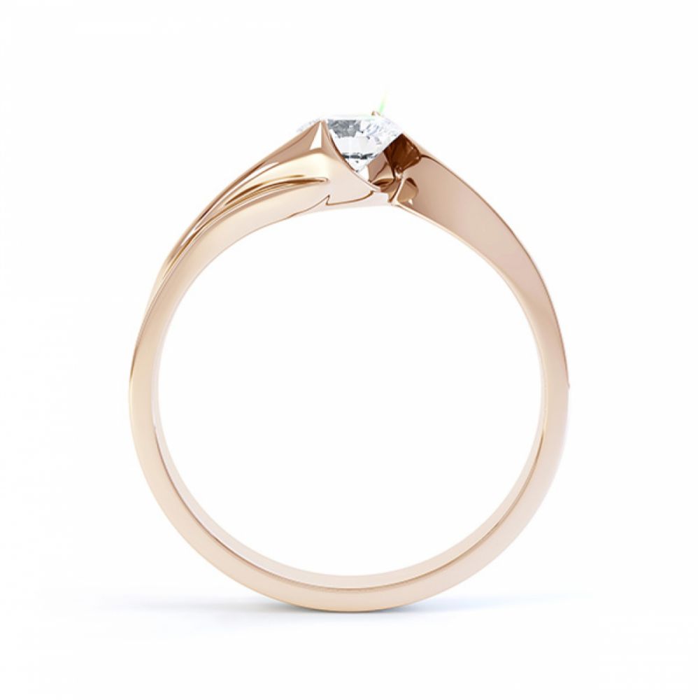 Unity R1D078 solitaire engagement ring in yellow gold side view