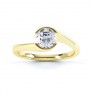 Zoe bezel set diamond engagement ring top view yellow gold Zoe bezel set diamond engagement ring top view white gold