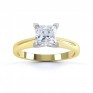 4 Claw Princess cut engagement ring Aurora top view yellow gold 4 Claw Princess cut engagement ring Aurora top view yellow gold