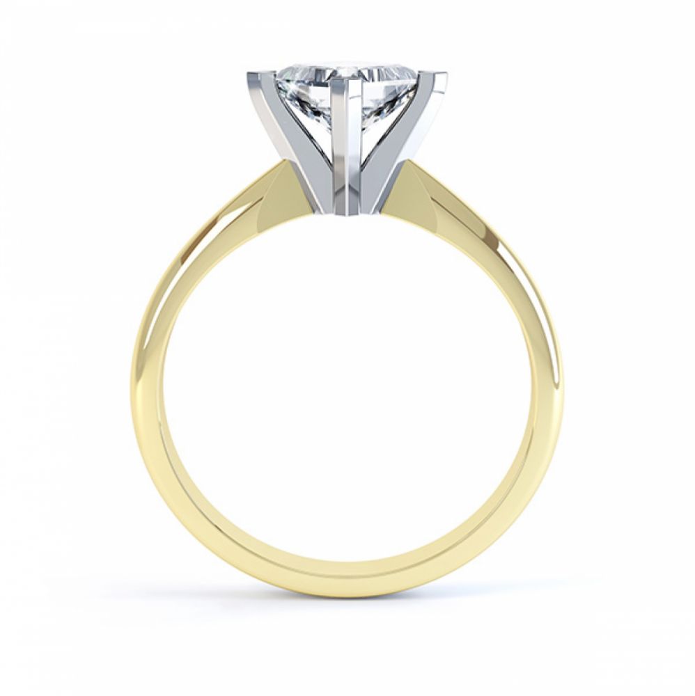 Tiffany Style Compass Set 4 Claw Diamond Ring Side View Yellow Gold Tiffany Style Compass Set 4 Claw Diamond Ring Side View Yellow Gold
