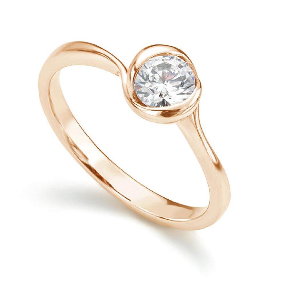 Rosebud Round Solitaire Engagement Ring Rose Gold 0.50cts