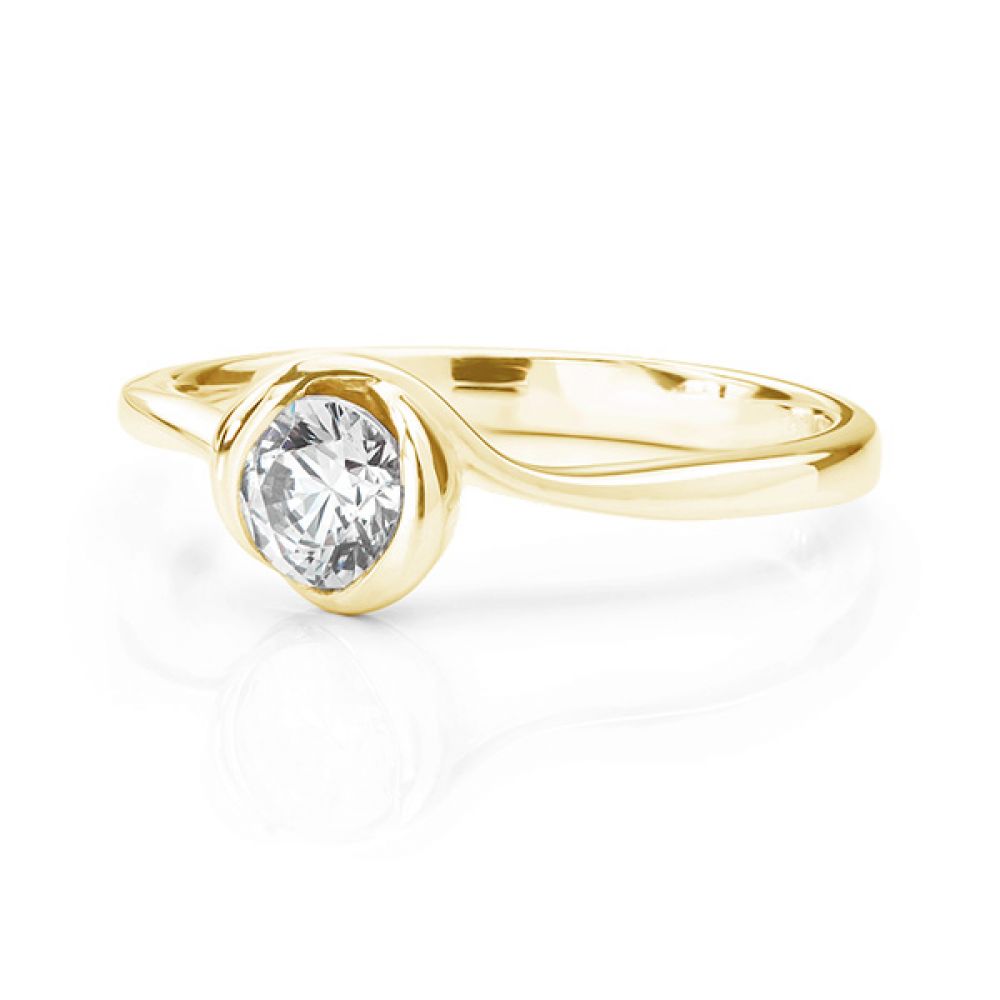 Rosebud engagement ring yellow gold lying down