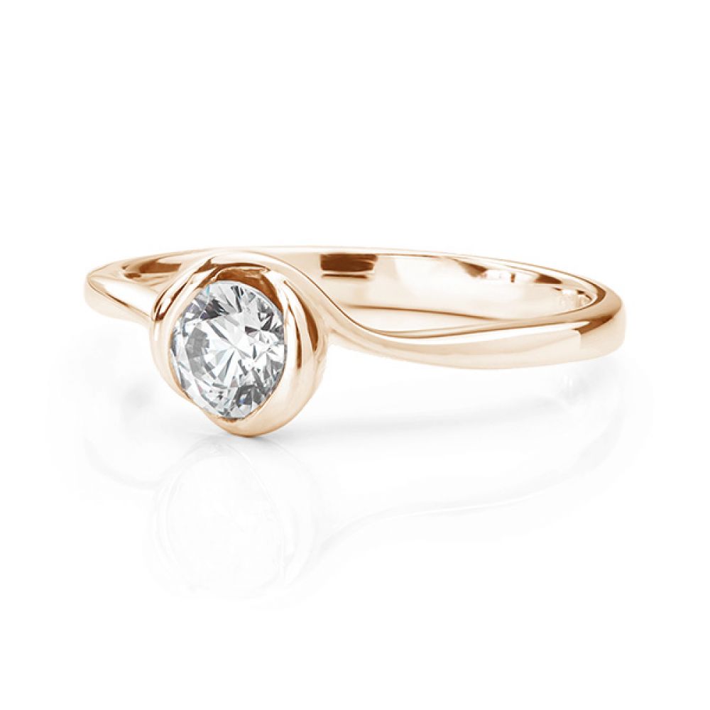 Rosebud engagement ring rose gold lying down