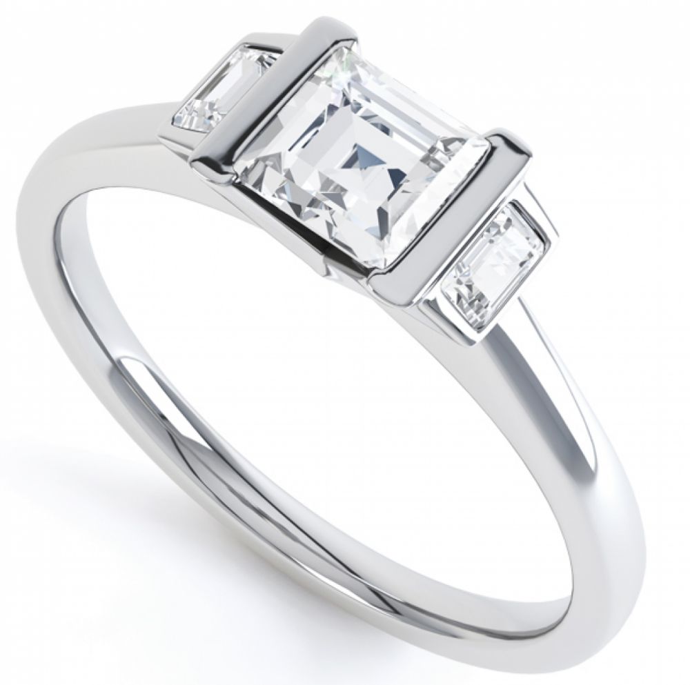 Deco - Princess and Baguette Cut Engagement Ring