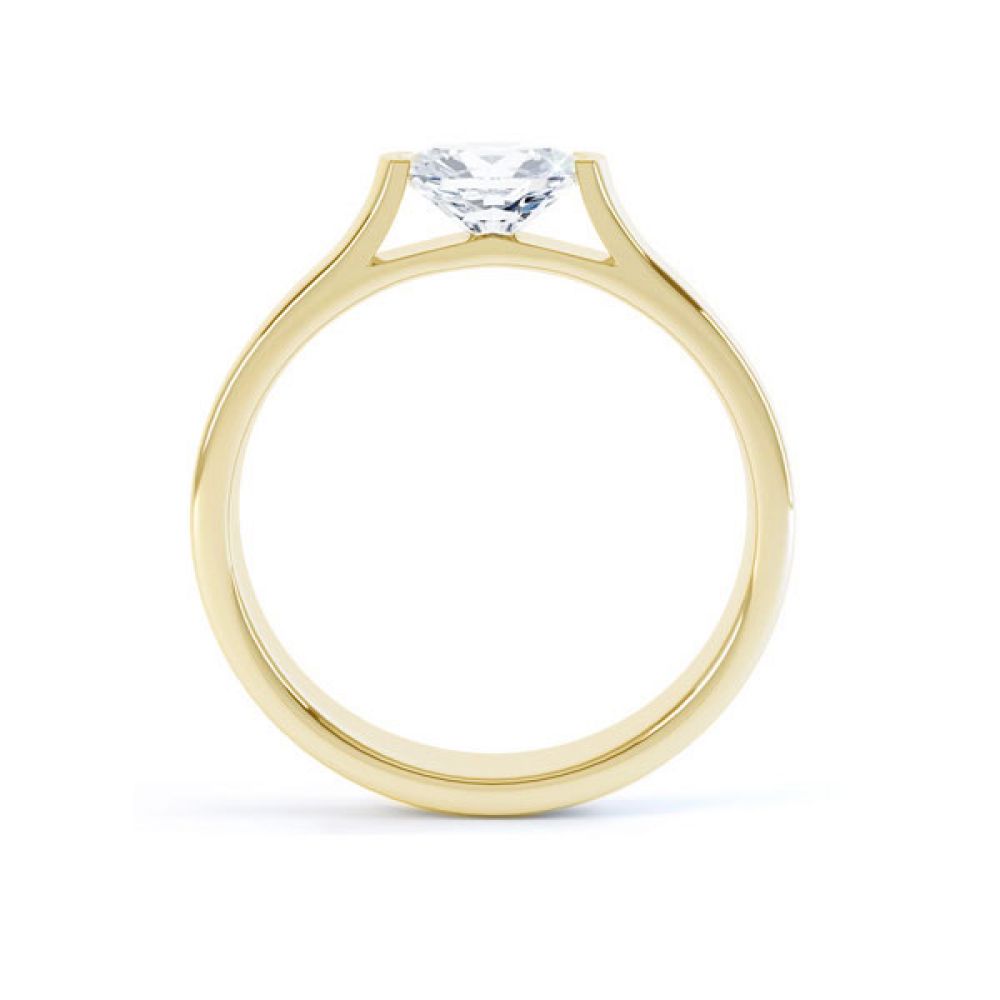 Sideways Oval East-West Engagement Side view Yellow Gold