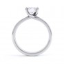 Sway twist diamond engagement ring with double shoulder detail side view in white gold Sway twist diamond engagement ring with double shoulder detail side view in white gold